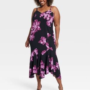 Ava & Viv Pink and Black Sleeveless Maxi Sundress